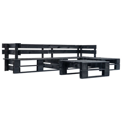 vidaXL 4-tlg. Paletten-Lounge-Set mit Kissen in Sandfarben Holz