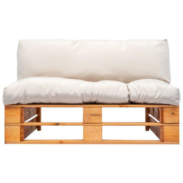 vidaXL Outdoor-Sofa Paletten mit Kissen in Sandfarben Kiefernholz