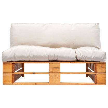 vidaXL Canapé d'extérieur de palettes avec coussins de couleur sable Bois de pin