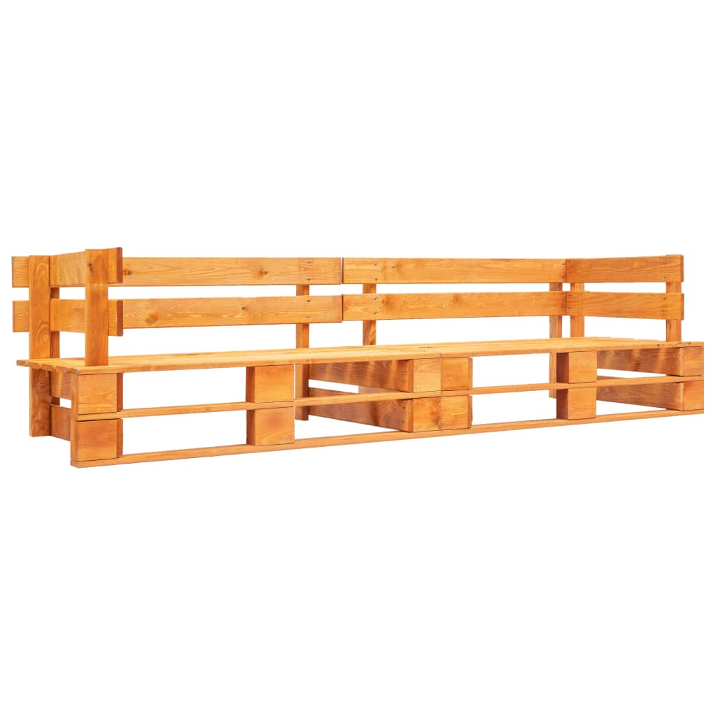 vidaXL 2-tlg. Garten-Palettensofa-Set Kissen in Rot Kiefernholz