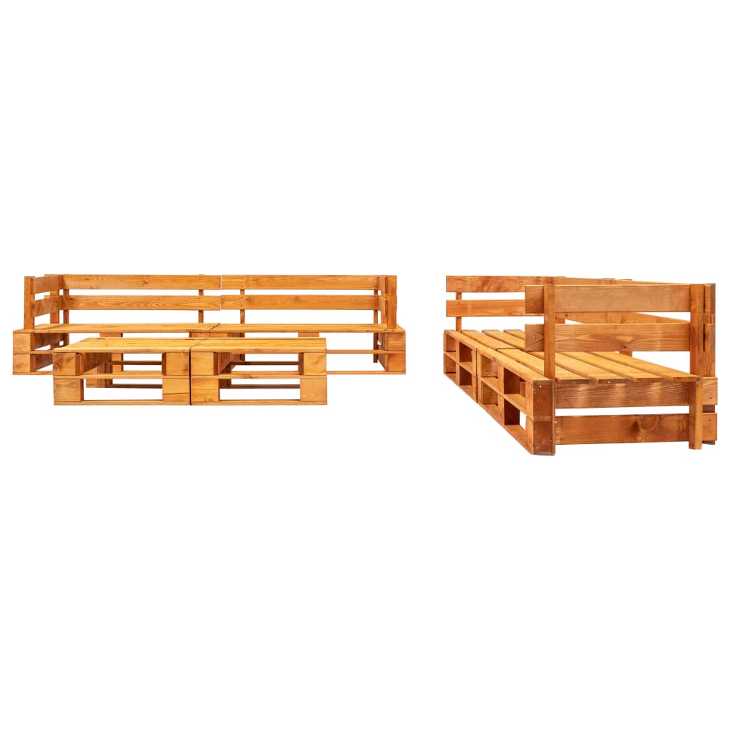 vidaXL 6-tlg. Paletten-Lounge-Set mit Kissen in Sandfarben Holz
