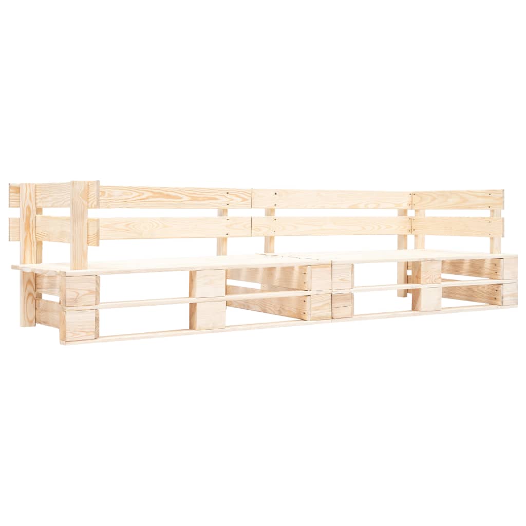 vidaXL Ensemble de canapés de palette d'extérieur 2 pcs avec coussins rouges en bois de pin