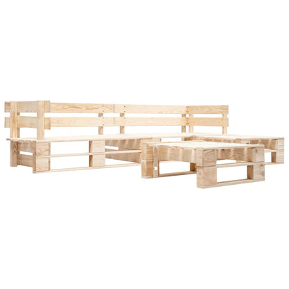 vidaXL 4-tlg. Paletten-Lounge-Set mit Kissen in Grau Holz