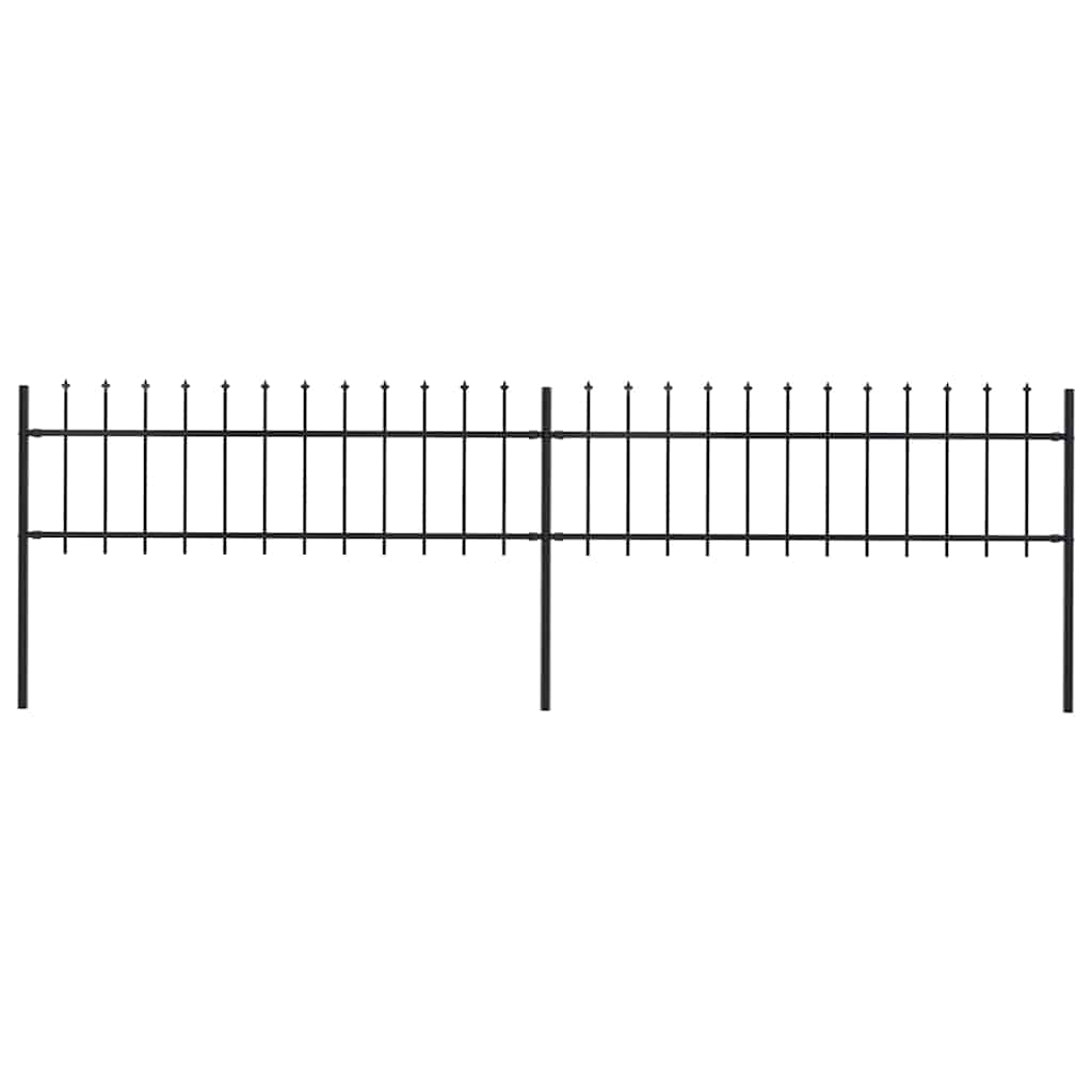 vidaXL Clôture de jardin avec lance en acier 359 x 60 cm noir
