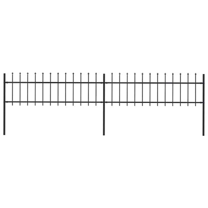 vidaXL Clôture de jardin avec lance en acier 359 x 60 cm noir