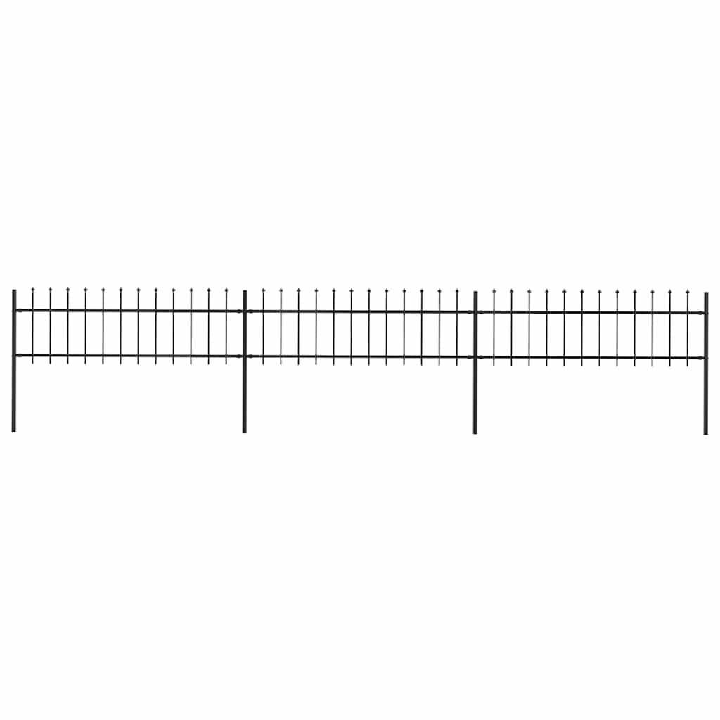 vidaXL Clôture de jardin avec lance en acier 537 x 60 cm Noir