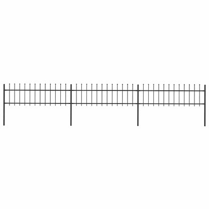 vidaXL Clôture de jardin avec lance en acier 537 x 60 cm Noir
