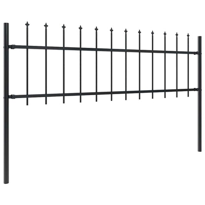 vidaXL Clôture de jardin avec lance en acier 1070 x 60 cm Noir