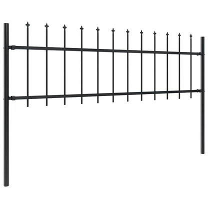 vidaXL Clôture de jardin avec pointes de lance Acier 1248 x 60 cm Noir