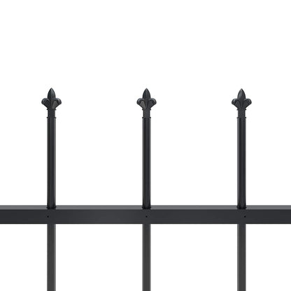 vidaXL Clôture de jardin avec lance en acier 1426 x 60 cm Noir