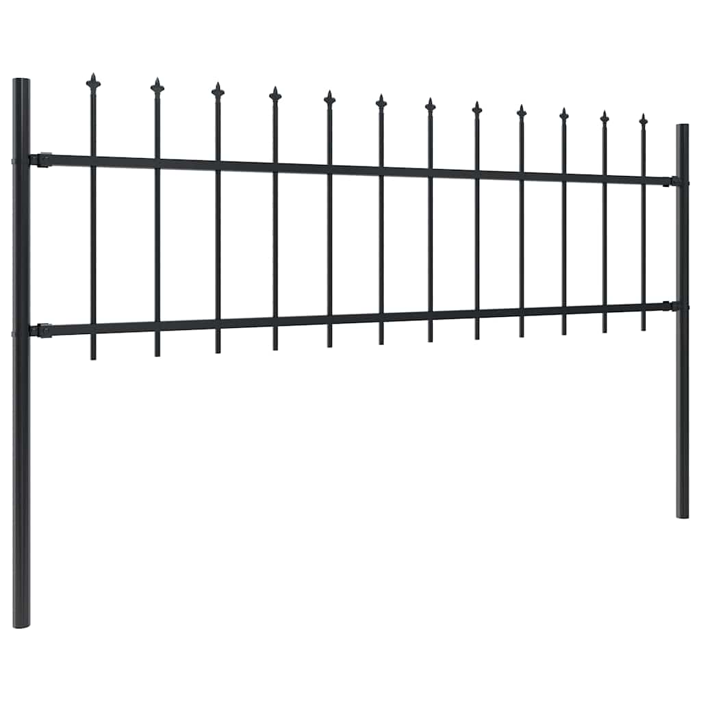 vidaXL Clôture de jardin avec lance en acier 1603,5 x 60 cm Noir