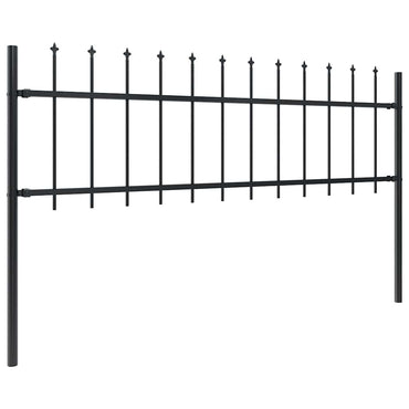 vidaXL Clôture de jardin avec lance en acier 1603,5 x 60 cm Noir