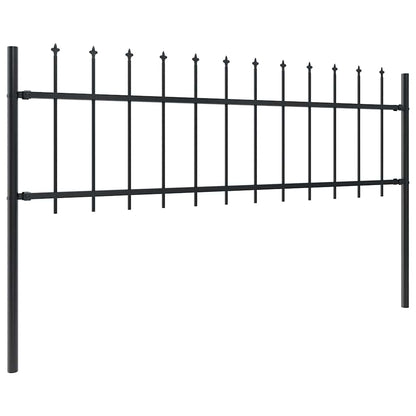 vidaXL Clôture de jardin avec lance en acier 1603,5 x 60 cm Noir