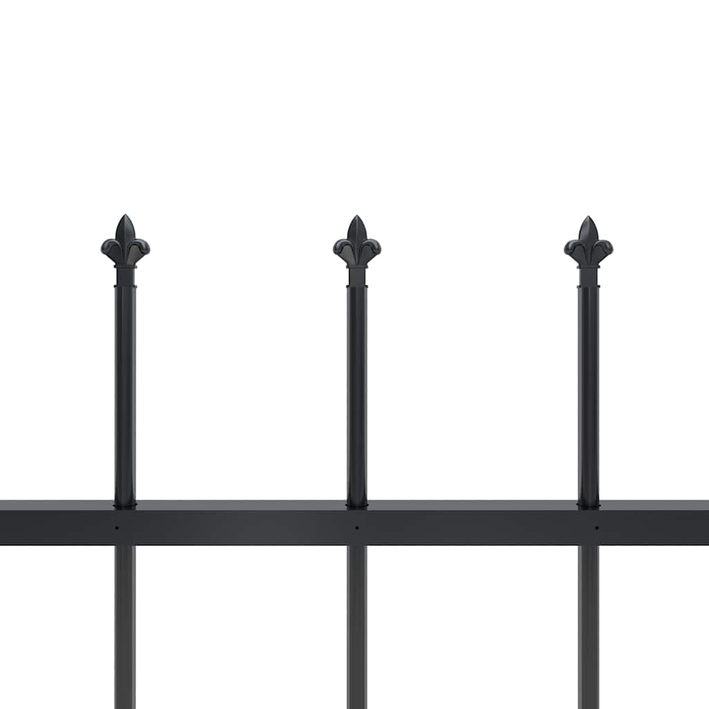 vidaXL Clôture de jardin avec lance en acier 359 x 80 cm noir