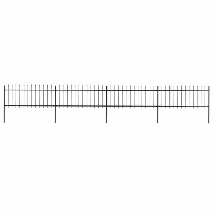 vidaXL Clôture de jardin avec lance en acier 714,5 x 80 cm Noir