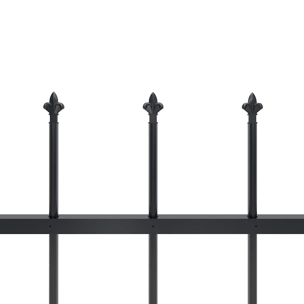vidaXL Clôture de jardin avec lance en acier 714,5 x 80 cm Noir
