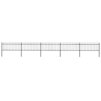 vidaXL Clôture de jardin avec pointes en lance Acier 892,5 x 80 cm Noir