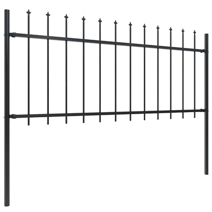 vidaXL Clôture de jardin avec têtes de lance Acier 1070 x 80 cm Noir