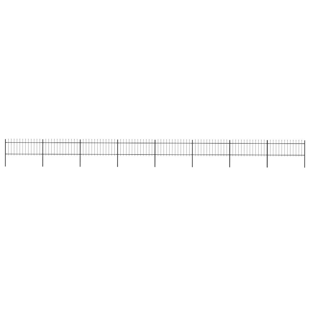 vidaXL Clôture de jardin avec têtes de lance Acier 1426 x 80 cm Noir