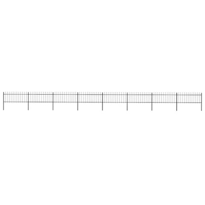 vidaXL Clôture de jardin avec têtes de lance Acier 1426 x 80 cm Noir