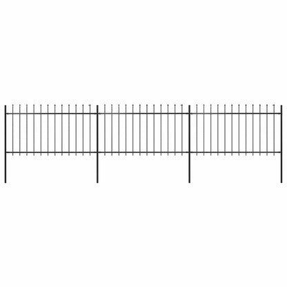 vidaXL Clôture de jardin avec lance en acier 537 x 100 cm Noir