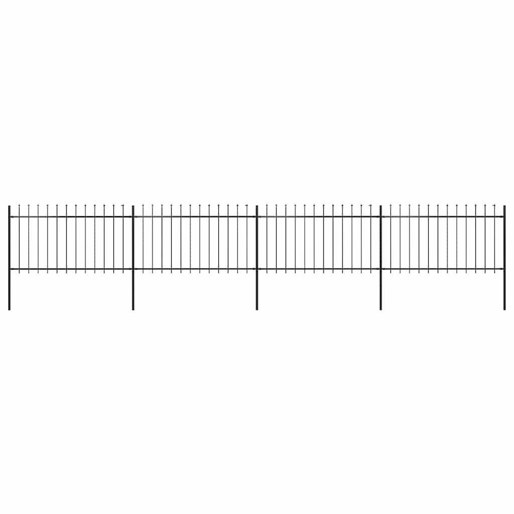 vidaXL Clôture de jardin avec fer de lance Acier 714,5 x 100 cm Noir