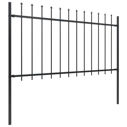 vidaXL Clôture de jardin avec fer de lance Acier 1426 x 100 cm Noir