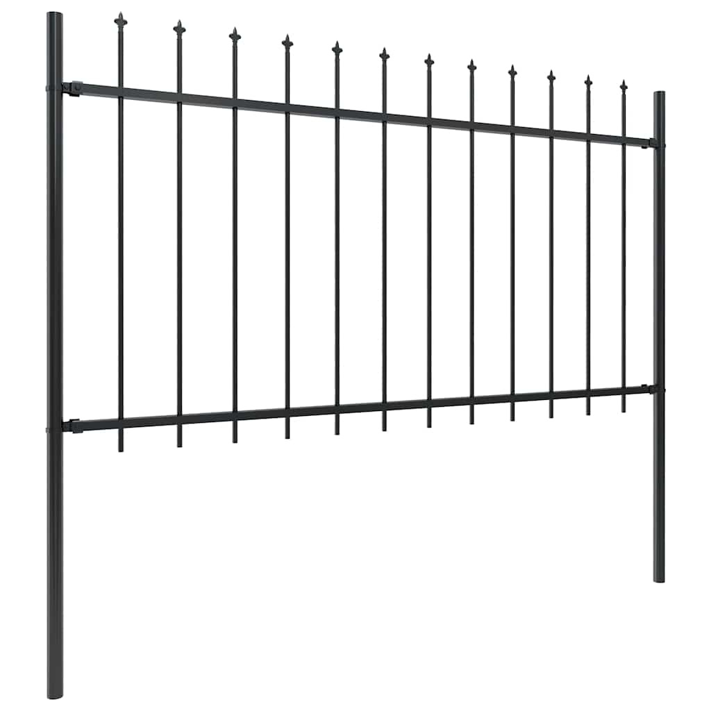 vidaXL Clôture de jardin avec lance en acier 1603,5 x 100 cm Noir