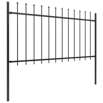 vidaXL Clôture de jardin avec lance en acier 1603,5 x 100 cm Noir