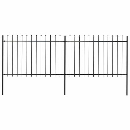 vidaXL Clôture de jardin avec pointes de lance Acier 3,4 x 1,2 m Noir