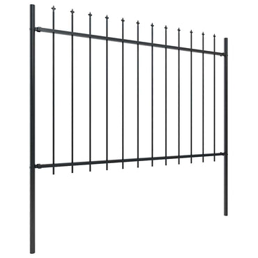 vidaXL Clôture de jardin avec pointes de lance Acier 3,4 x 1,2 m Noir