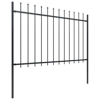 vidaXL Clôture de jardin avec pointes de lance Acier 3,4 x 1,2 m Noir