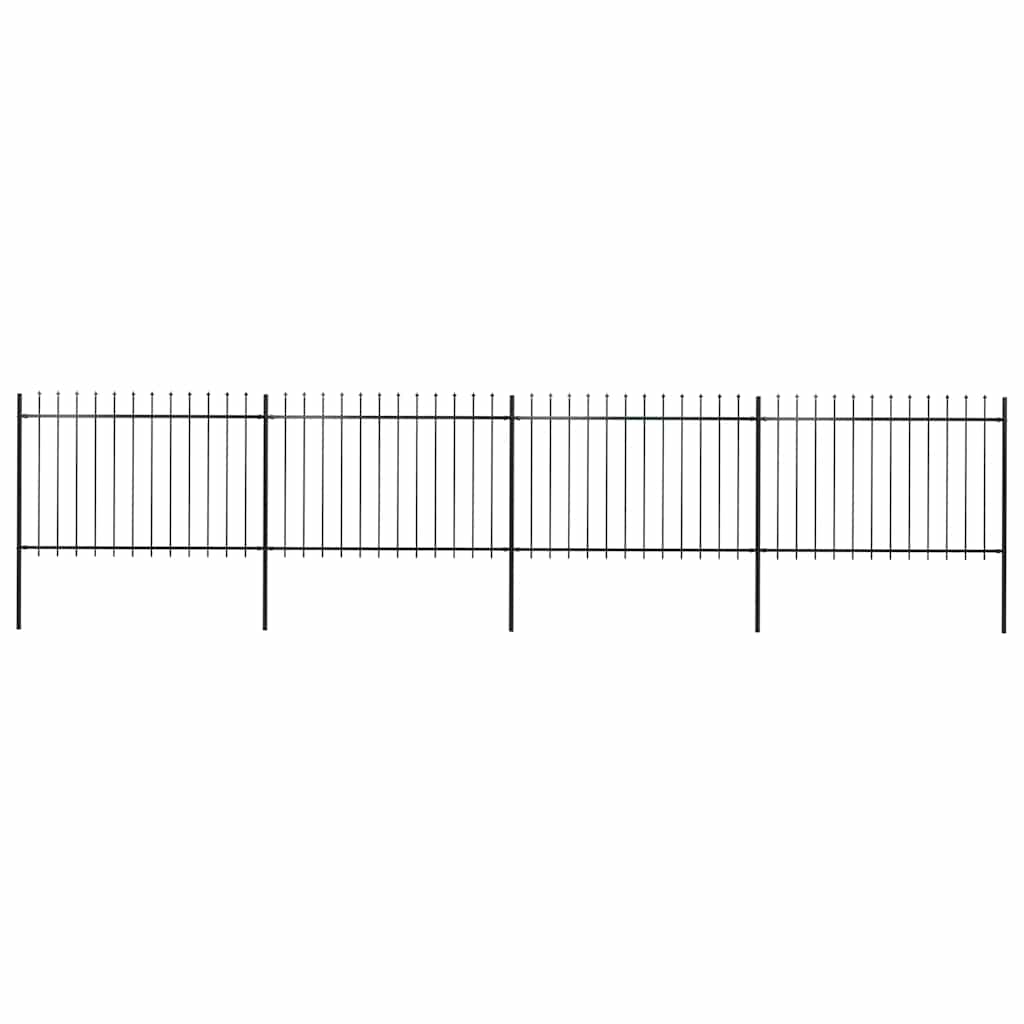 vidaXL Clôture de jardin avec fers de lance Acier 714,5 x 120 cm Noir