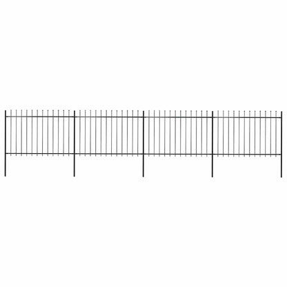 vidaXL Clôture de jardin avec fers de lance Acier 714,5 x 120 cm Noir