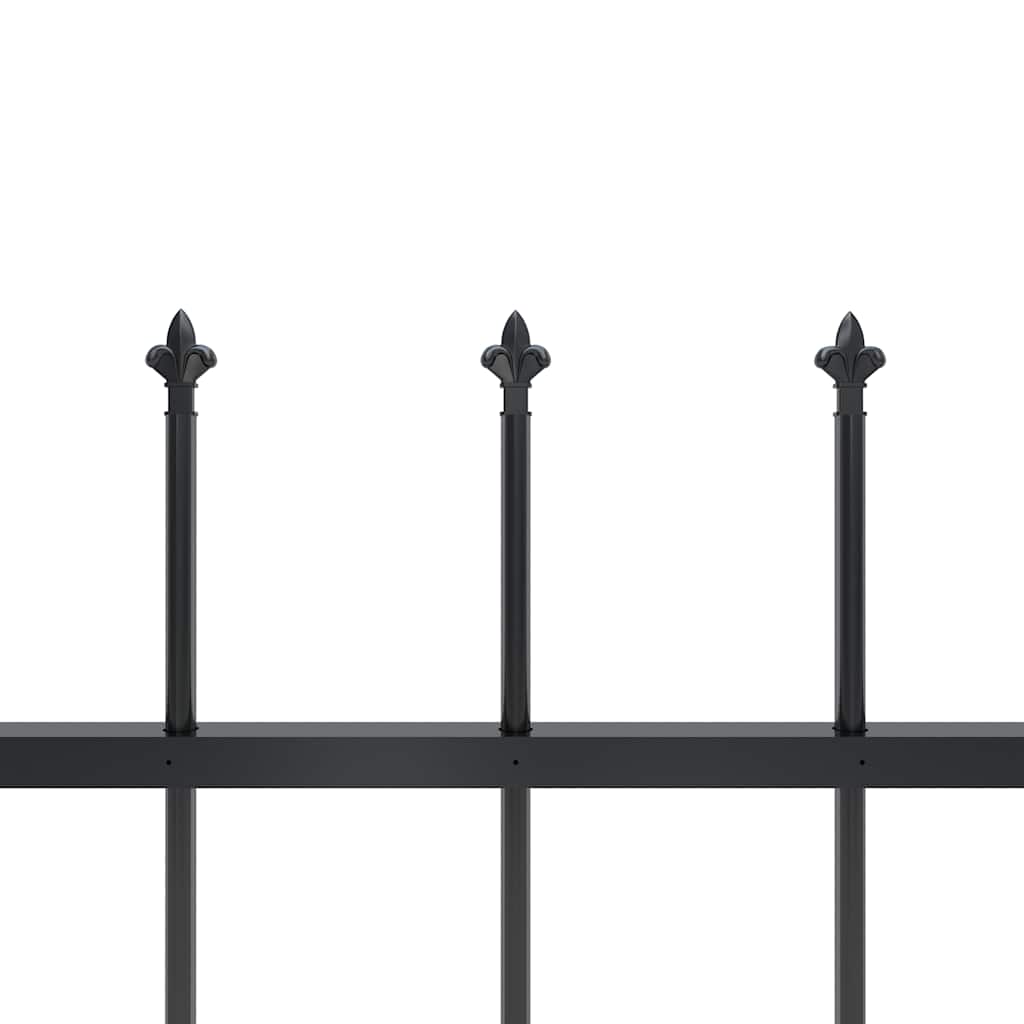 vidaXL Clôture de jardin avec fers de lance Acier 714,5 x 120 cm Noir