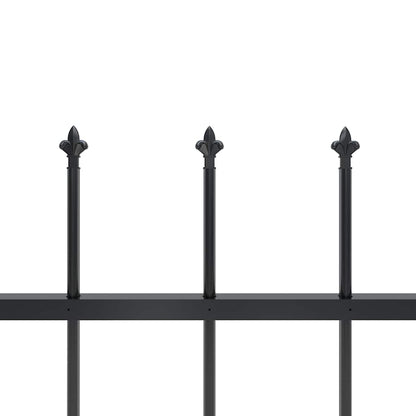 vidaXL Clôture de jardin avec fers de lance Acier 714,5 x 120 cm Noir