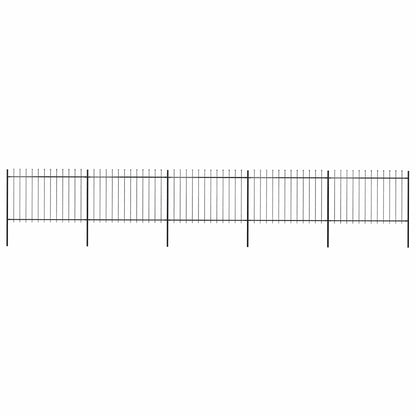 vidaXL Clôture de jardin avec lance en acier 892,5 x 120 cm Noir