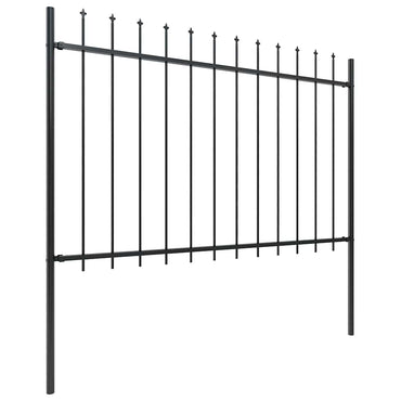 vidaXL Clôture de jardin avec lance en acier 892,5 x 120 cm Noir