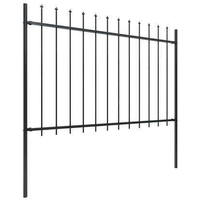 vidaXL Clôture de jardin avec lance en acier 892,5 x 120 cm Noir