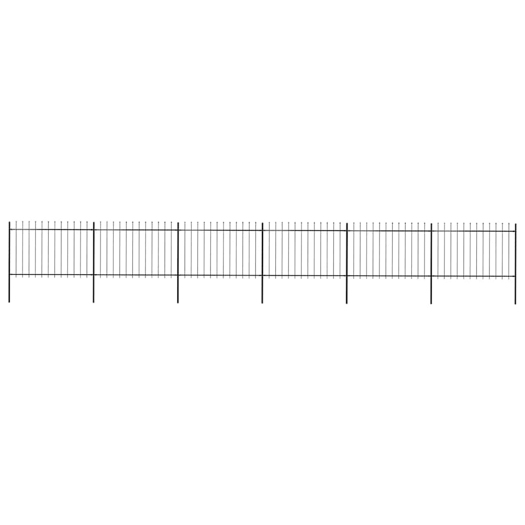 vidaXL Clôture de jardin avec pointes en lance Acier 1070 x 120 cm Noir