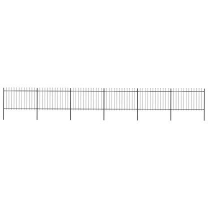 vidaXL Clôture de jardin avec pointes en lance Acier 1070 x 120 cm Noir