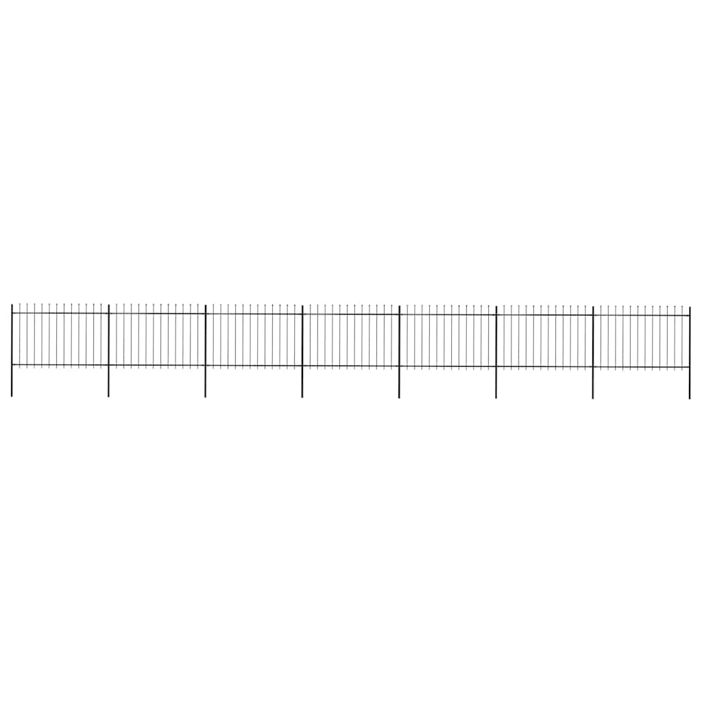 vidaXL Clôture de jardin avec lance en acier 1248 x 120 cm Noir