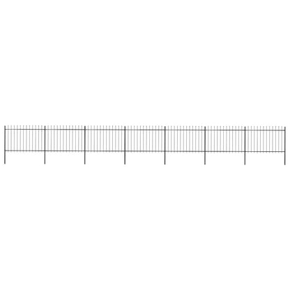 vidaXL Clôture de jardin avec lance en acier 1248 x 120 cm Noir