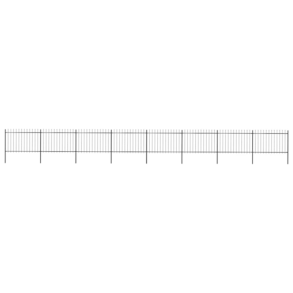 vidaXL Clôture de jardin avec lance en acier 1426 x 120 cm noir