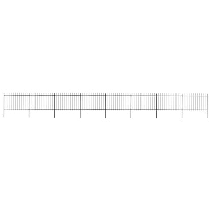 vidaXL Clôture de jardin avec lance en acier 1426 x 120 cm noir
