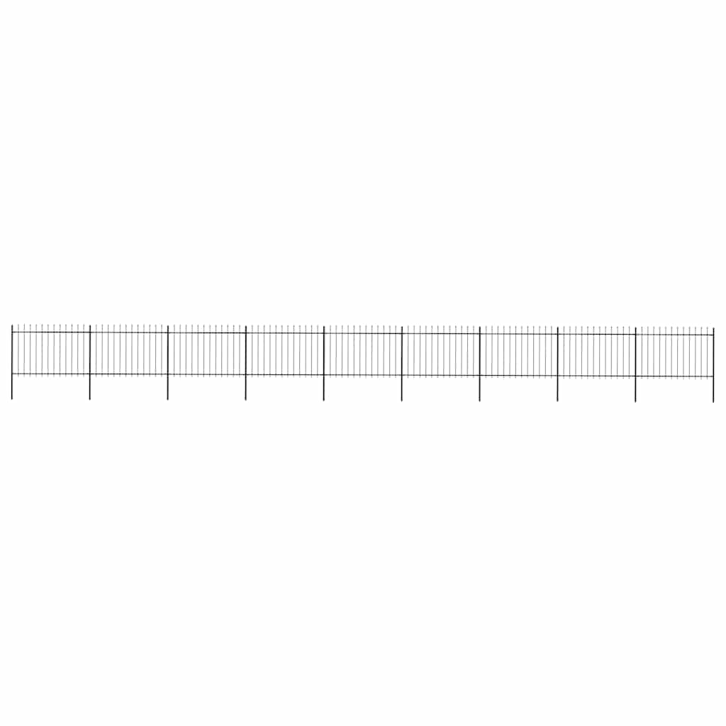 vidaXL Clôture de jardin avec lance en acier 1603,5 x 120 cm Noir