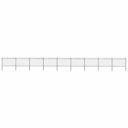 vidaXL Clôture de jardin avec lance en acier 1603,5 x 120 cm Noir