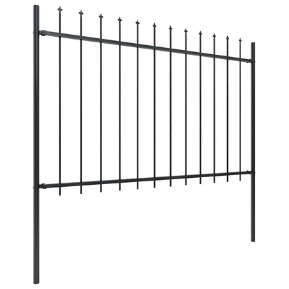vidaXL Clôture de jardin avec lance en acier 1603,5 x 120 cm Noir