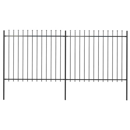vidaXL Gartenzaun mit Speerspitze Stahl 359 x 150 cm Schwarz