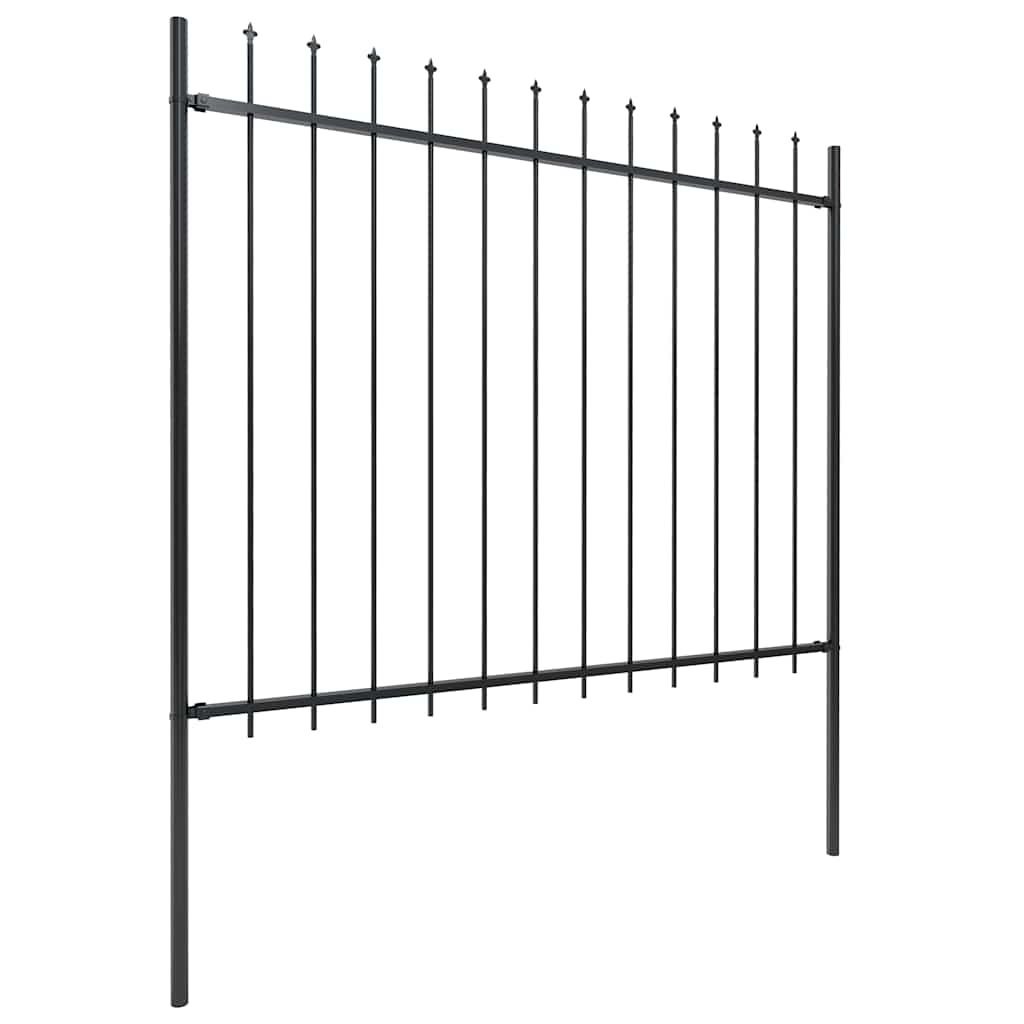 vidaXL Gartenzaun mit Speerspitze Stahl 359 x 150 cm Schwarz